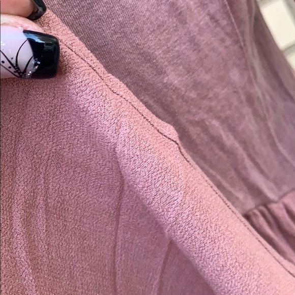 MAUVE BABYDOLL STRAP DESIGN FLOWY TUNIC TOP - Picture 7 of 9